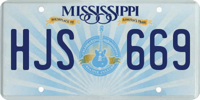 MS license plate HJS669