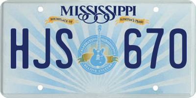 MS license plate HJS670
