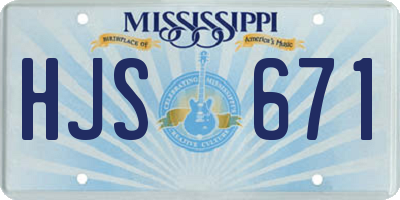 MS license plate HJS671