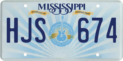 MS license plate HJS674