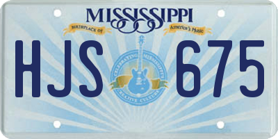 MS license plate HJS675