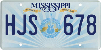 MS license plate HJS678