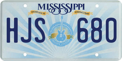 MS license plate HJS680