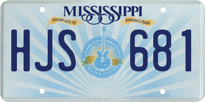 MS license plate HJS681