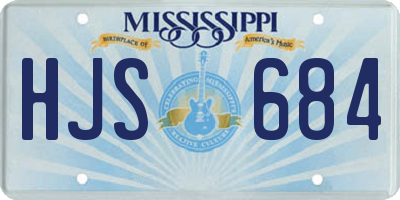 MS license plate HJS684
