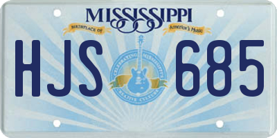MS license plate HJS685