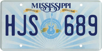 MS license plate HJS689