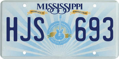MS license plate HJS693
