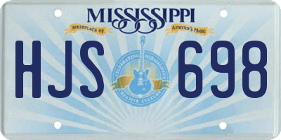 MS license plate HJS698