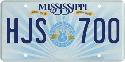 MS license plate HJS700