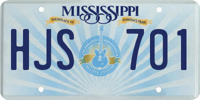 MS license plate HJS701