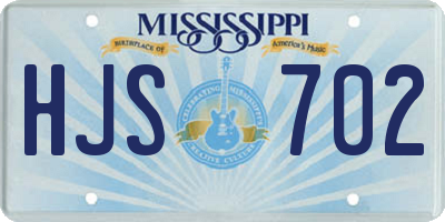 MS license plate HJS702