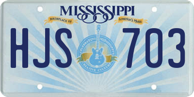 MS license plate HJS703