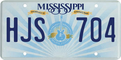 MS license plate HJS704