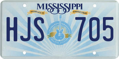 MS license plate HJS705