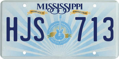 MS license plate HJS713