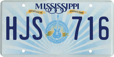 MS license plate HJS716