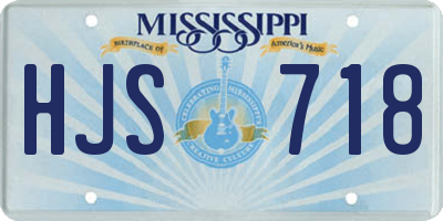 MS license plate HJS718