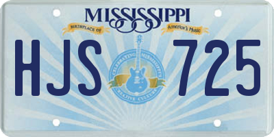 MS license plate HJS725