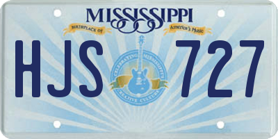 MS license plate HJS727