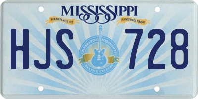 MS license plate HJS728