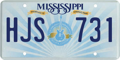 MS license plate HJS731