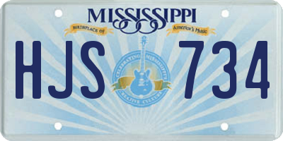 MS license plate HJS734