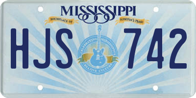 MS license plate HJS742