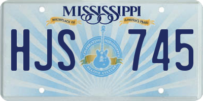 MS license plate HJS745