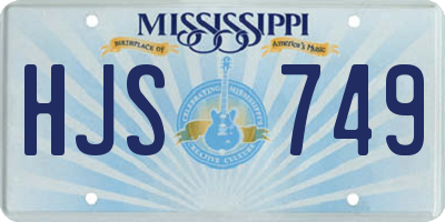 MS license plate HJS749