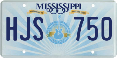 MS license plate HJS750