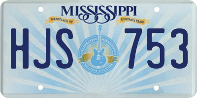 MS license plate HJS753