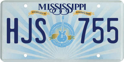 MS license plate HJS755