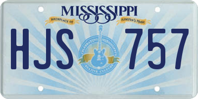 MS license plate HJS757