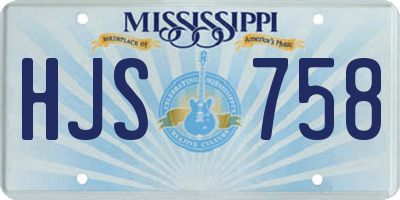 MS license plate HJS758