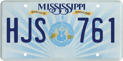 MS license plate HJS761