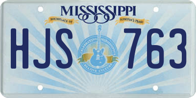 MS license plate HJS763