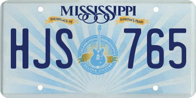 MS license plate HJS765