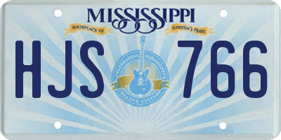 MS license plate HJS766