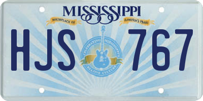 MS license plate HJS767
