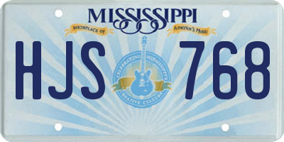 MS license plate HJS768