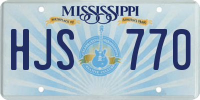 MS license plate HJS770