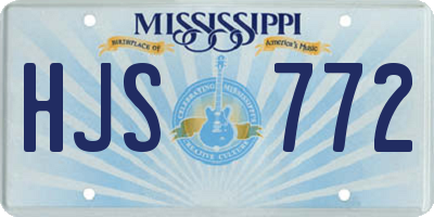 MS license plate HJS772