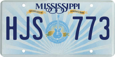 MS license plate HJS773