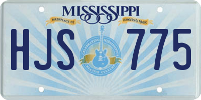 MS license plate HJS775