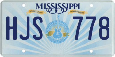 MS license plate HJS778