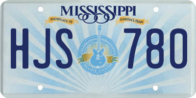 MS license plate HJS780