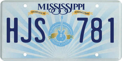 MS license plate HJS781