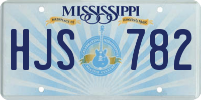 MS license plate HJS782