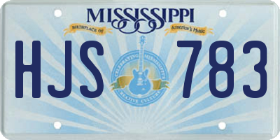 MS license plate HJS783